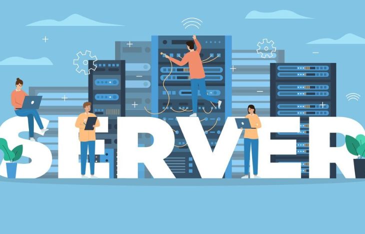 Scalable server architecture showing vertical and horizontal expansion for growing hosting businesses